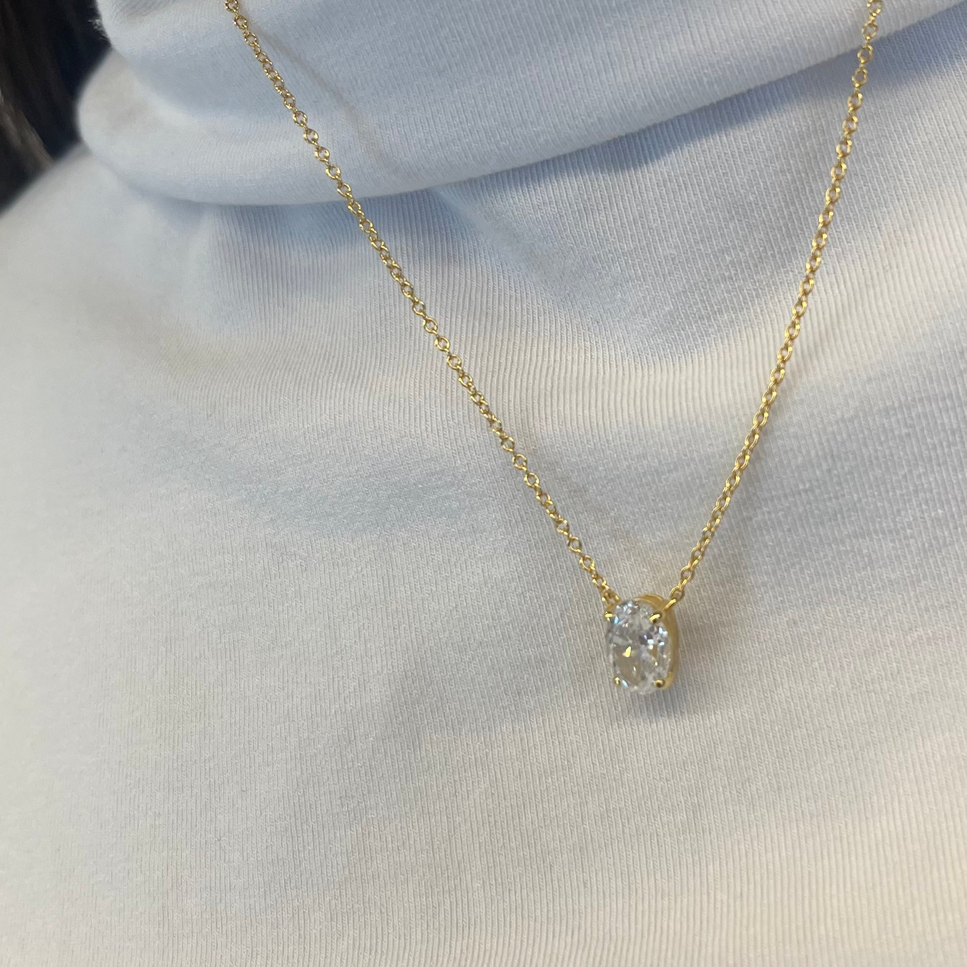Collar de Plata Italiana con Baño en Oro
